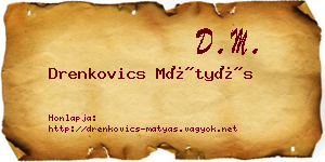 Drenkovics Mátyás névjegykártya