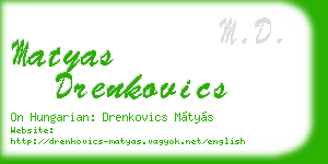 matyas drenkovics business card